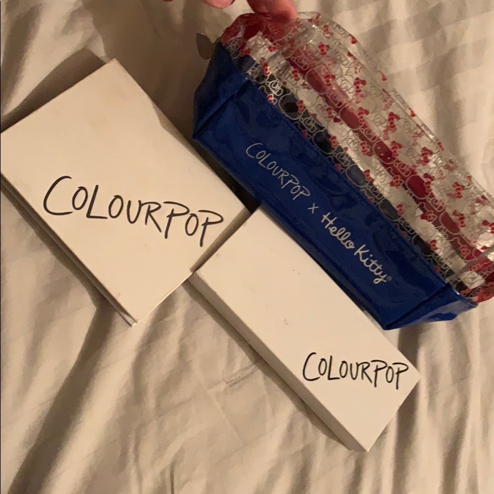 Hello kitty makeup bag and 2 palettes